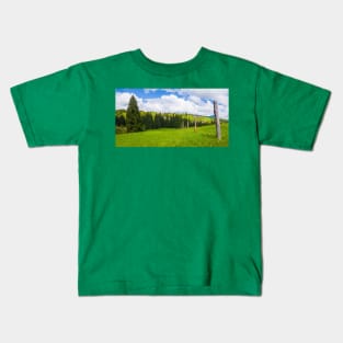 Carpathians village panorama Kids T-Shirt